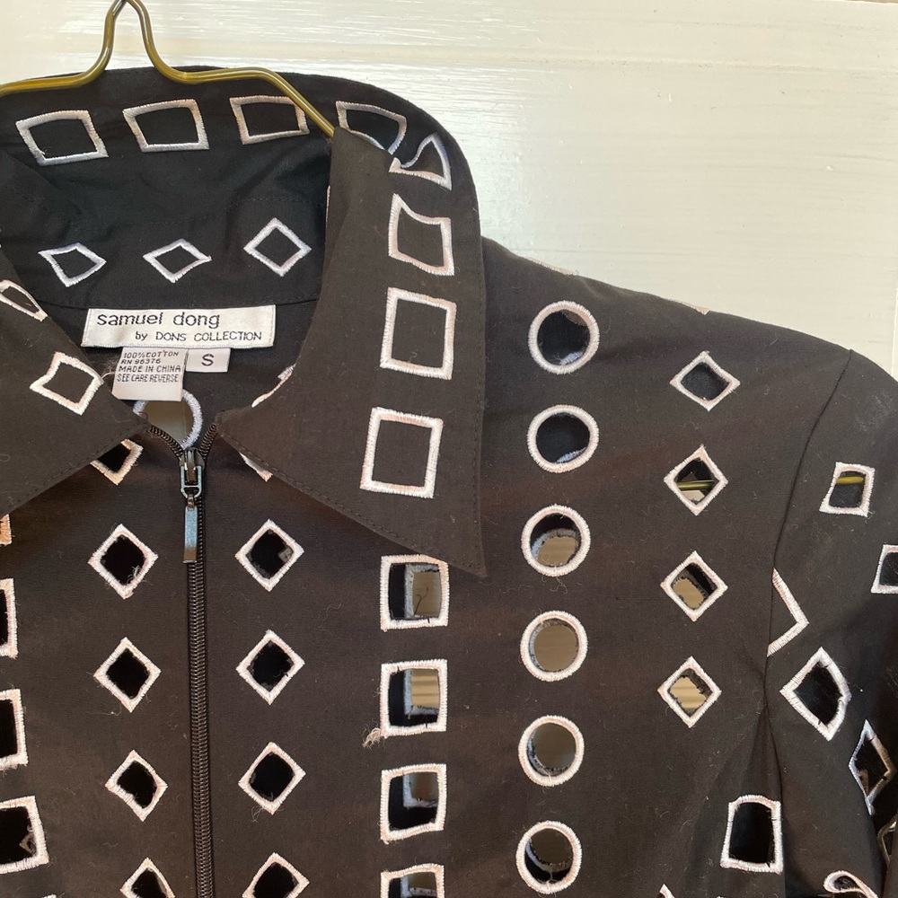 1980s Black and White Blazer